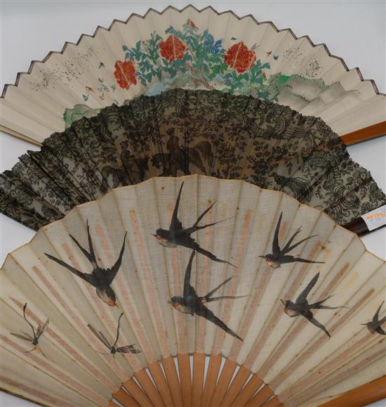 3 x fans including tortoiseshell and lace